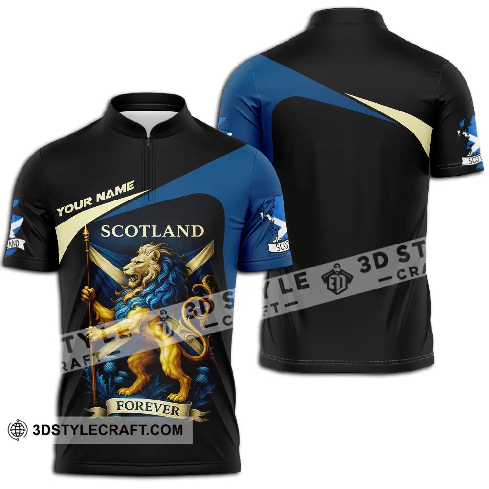 Unisex Shirt - Custom Scotland Shirt Zipper Polo Shirt / S T-shirt