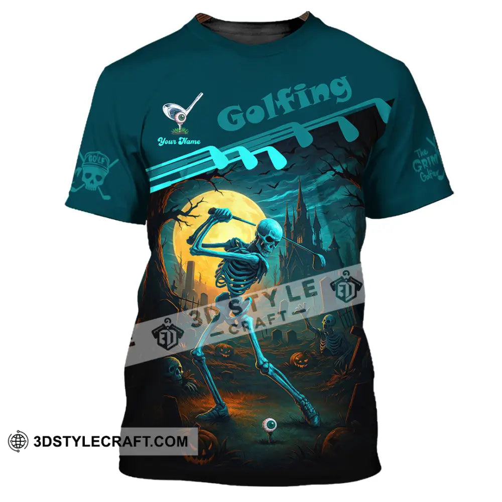 Unisex Shirt - Custom Skeleton Golfing Golf Player Shirt T-Shirt / S T-shirt