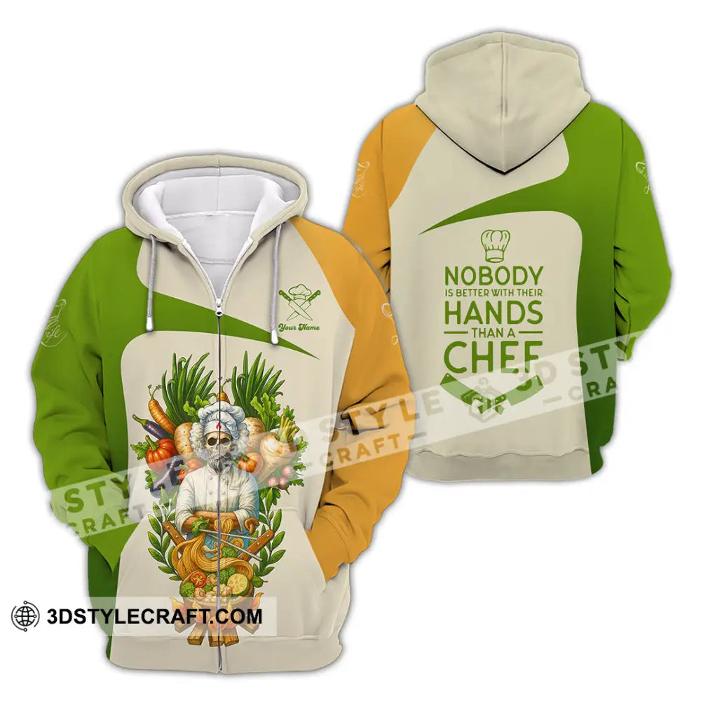 Unisex Shirt - Custom Skeleton Life Of Chef Shirt Zipper Hoodie / S T-shirt