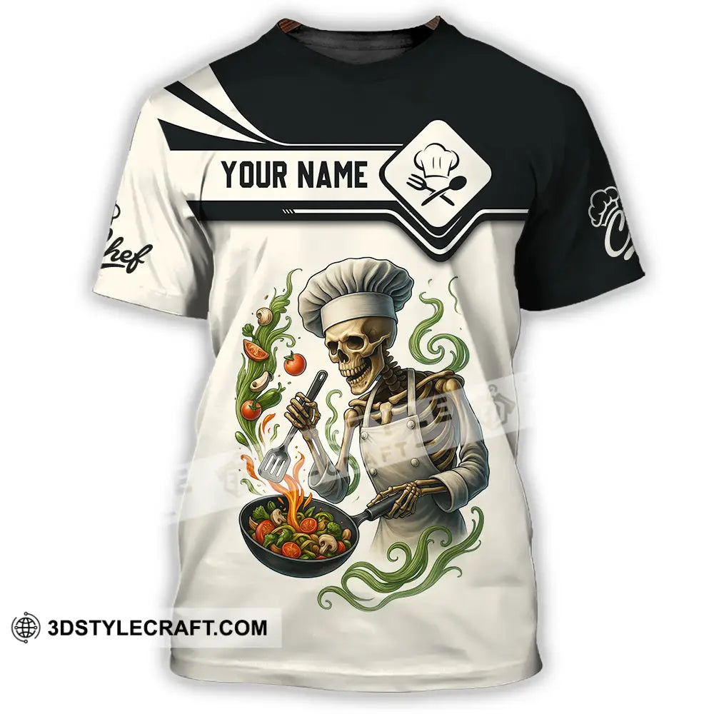 Unisex Shirt - Custom Skeleton Master Chef Chef Shirt T-Shirt / S T-shirt