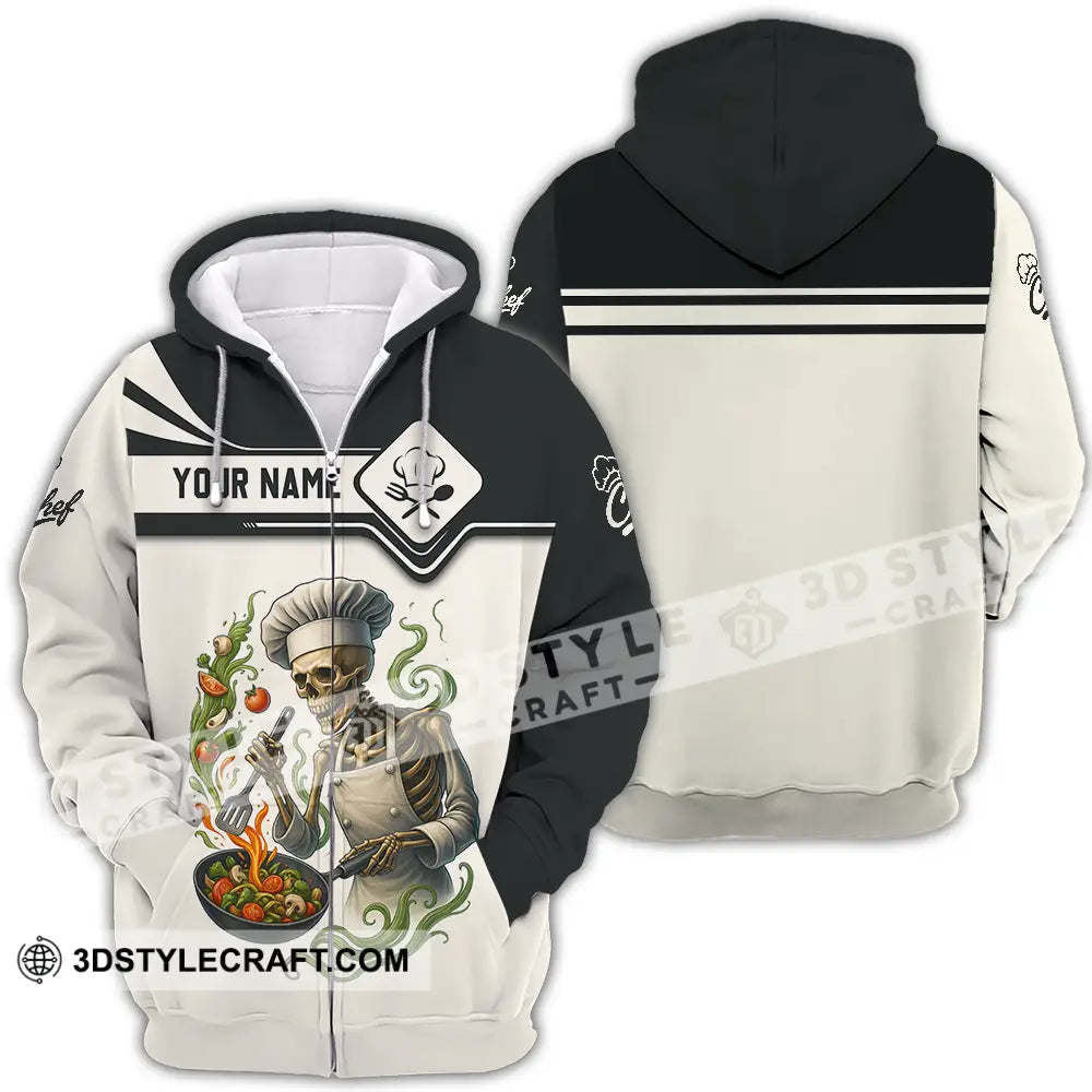 Unisex Shirt - Custom Skeleton Master Chef Chef Shirt Zipper Hoodie / S T-shirt