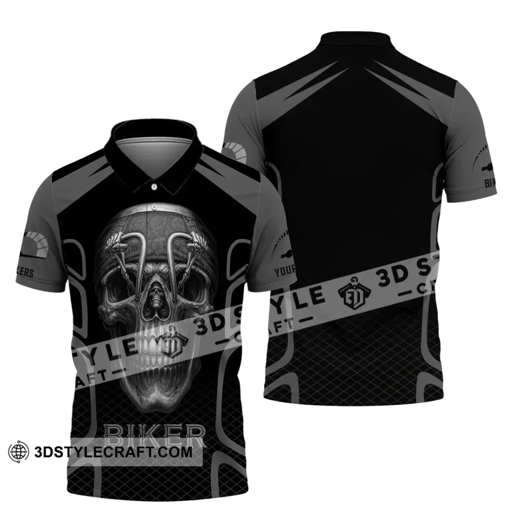 Unisex Shirt - Custom Skull Rider Riding Lover Shirt Polo Shirt / S T-shirt