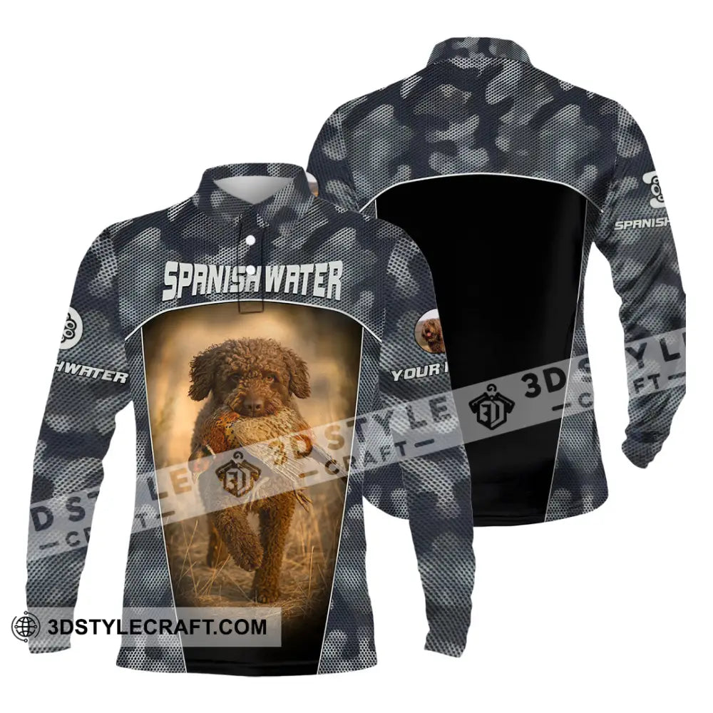 Unisex Shirt - Custom Spanish Water Dog Lover Shirt Long Sleeve Polo / S T-shirt