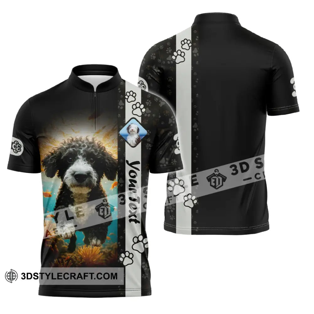 Unisex Shirt - Custom Spanish Water Pet Lover Shirt Zipper Polo Shirt / S T-shirt