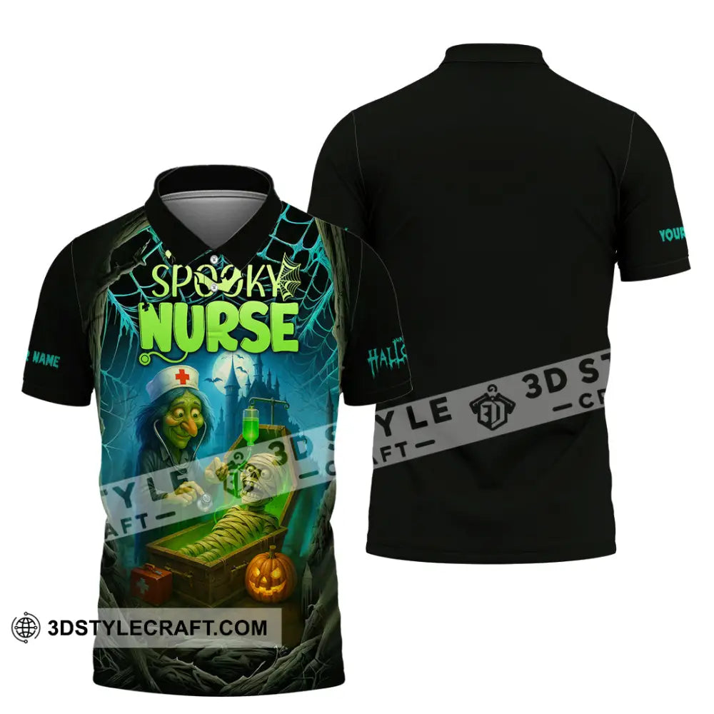 Unisex Shirt - Custom Spoopy Nurse Halloween Shirt Polo Shirt / S T-shirt