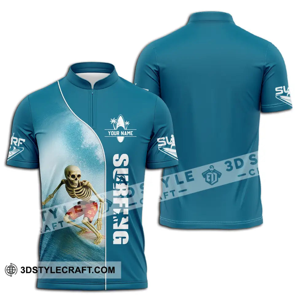 Unisex Shirt Custom Surfing Shirt Zipper Polo Shirt / S T shirt