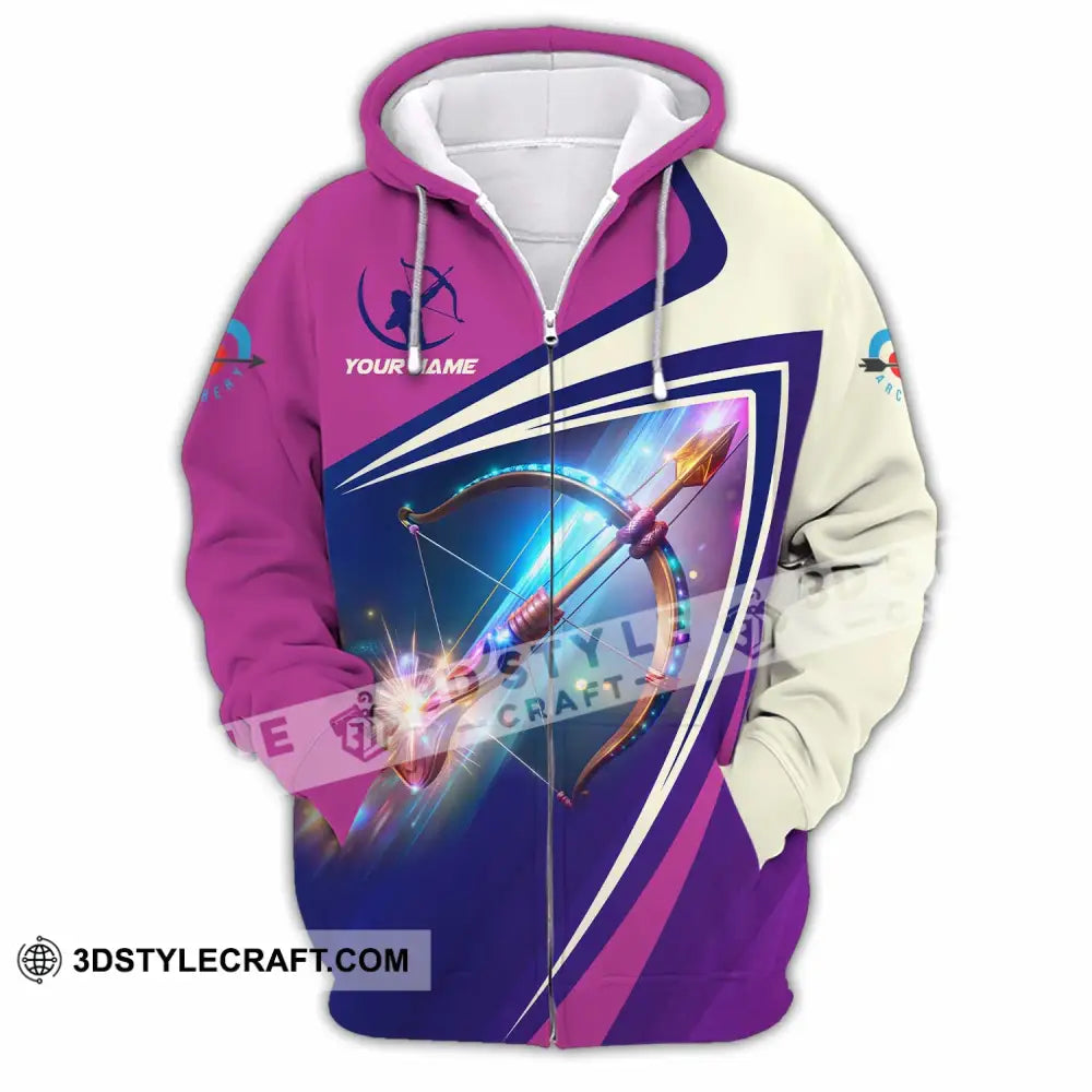 Unisex Shirt - Custom Text Shirt Archery Shirt Zipper Hoodie / S T-shirt
