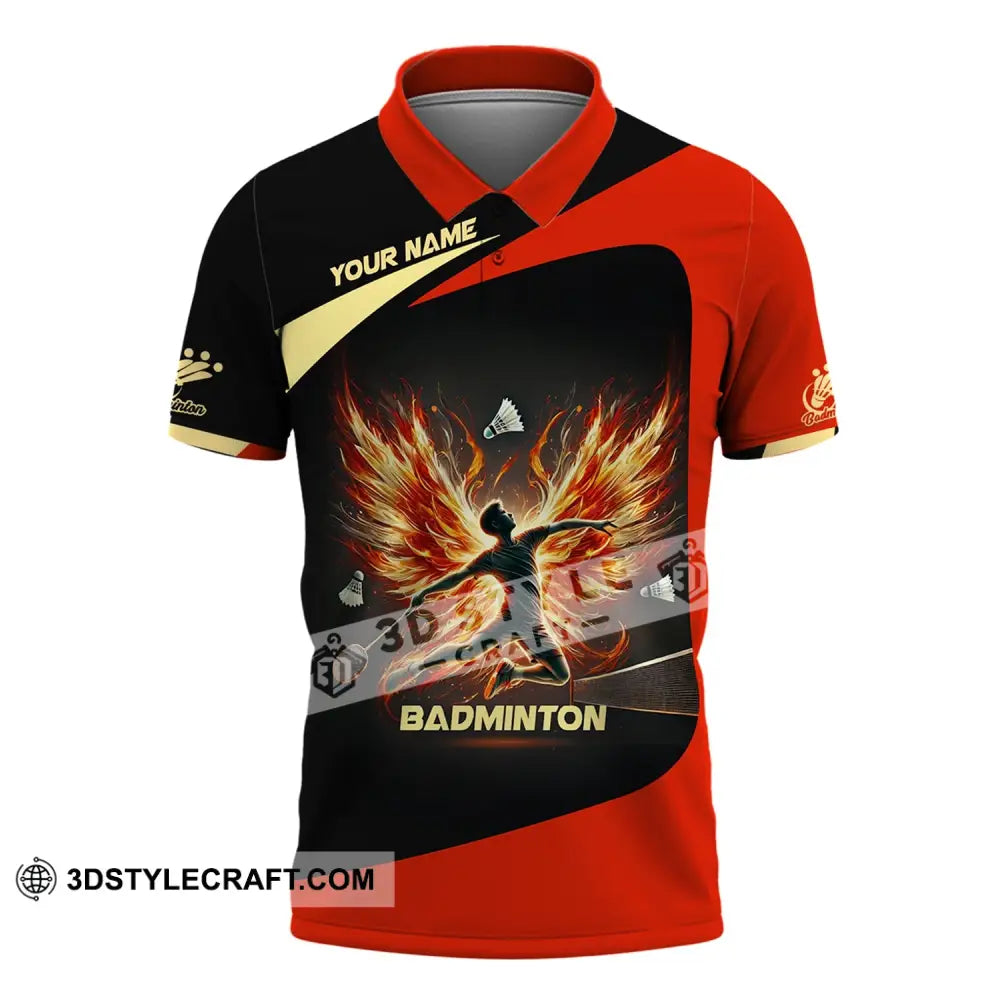 Unisex Shirt - Custom Text Badminton Polo / S T-Shirt