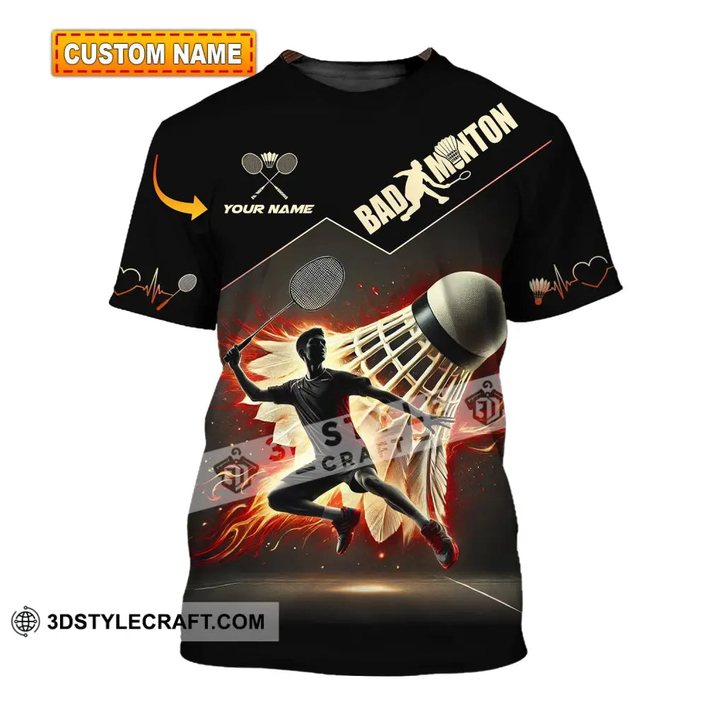 Unisex Shirt - Custom Text Badminton T-Shirt