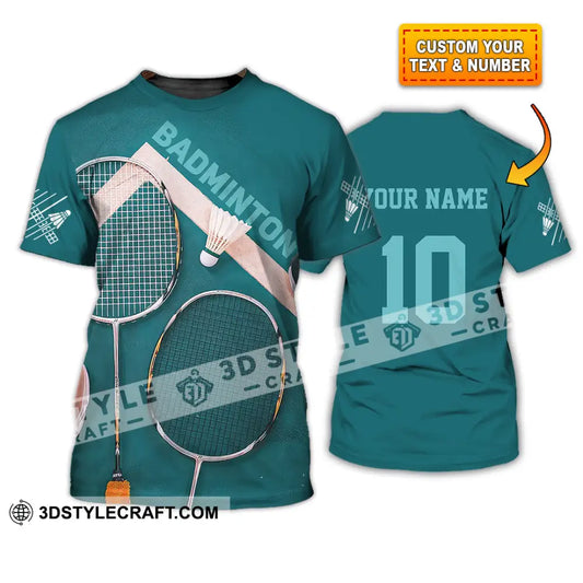 Unisex Shirt - Custom Text Shirt Badminton Shirt T-shirt