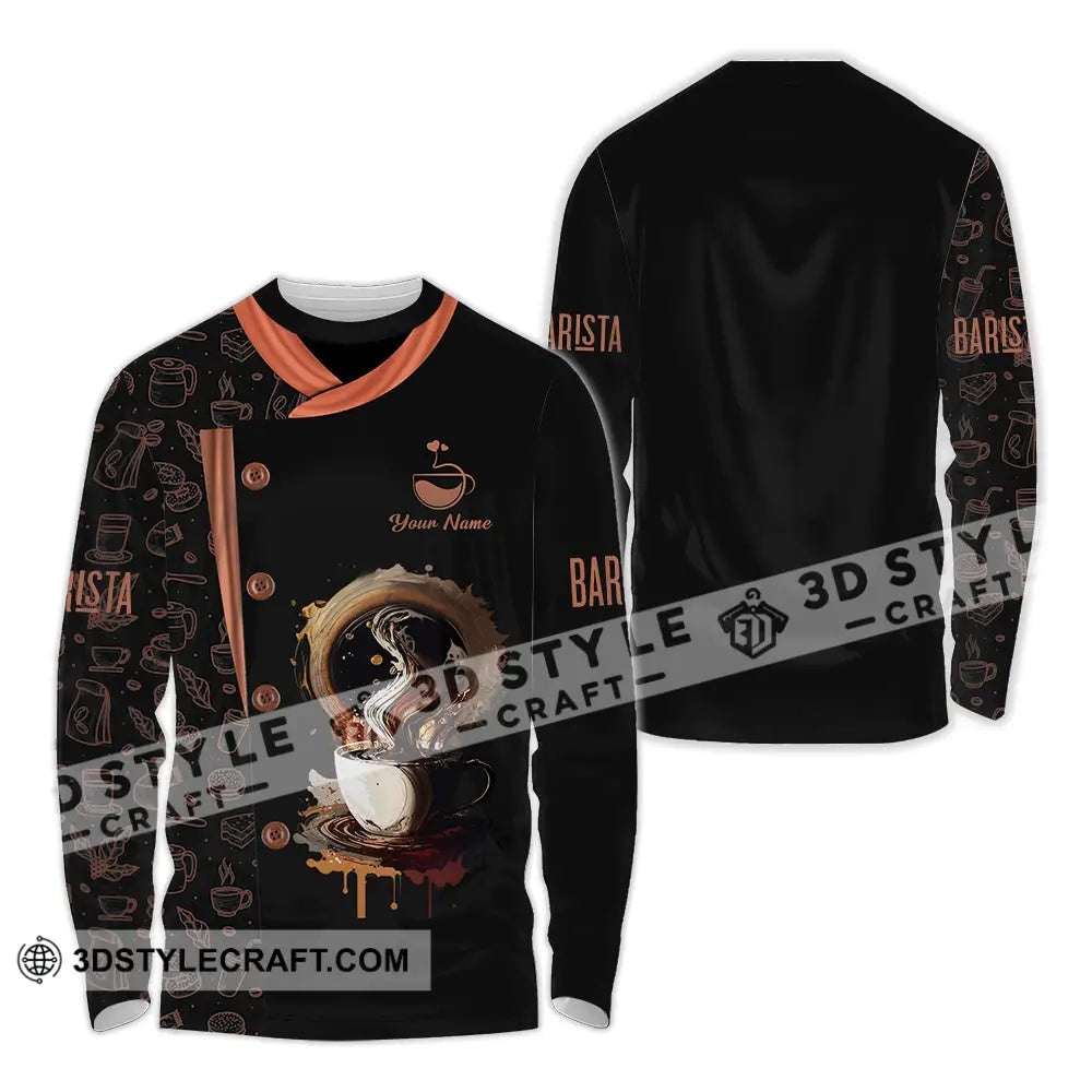Unisex Shirt - Custom Text Shirt Barista Shirt Long Sleeve Shirt / S T-shirt
