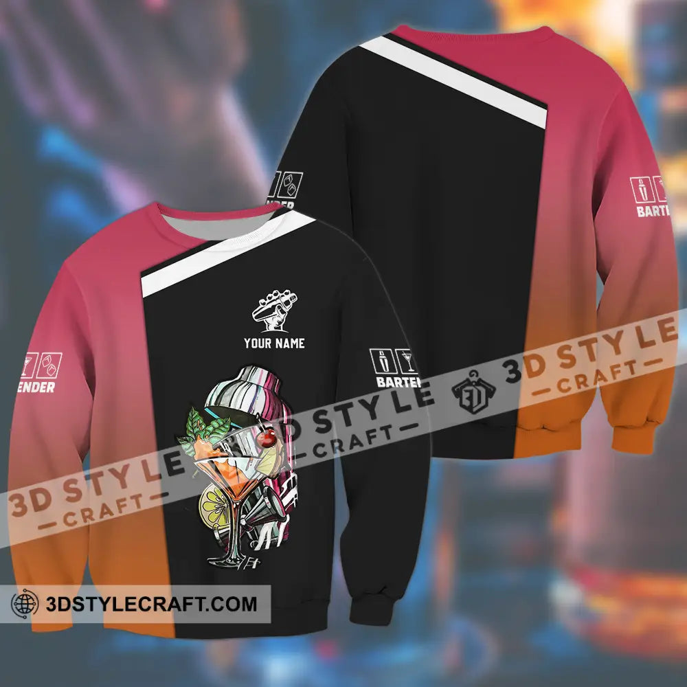 Unisex Shirt - Custom Text Shirt Bartender Shirt Long Sleeve / S T-shirt