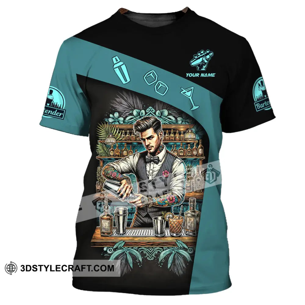 Unisex Shirt - Custom Text Shirt Bartender Shirt T-Shirt / S T-shirt