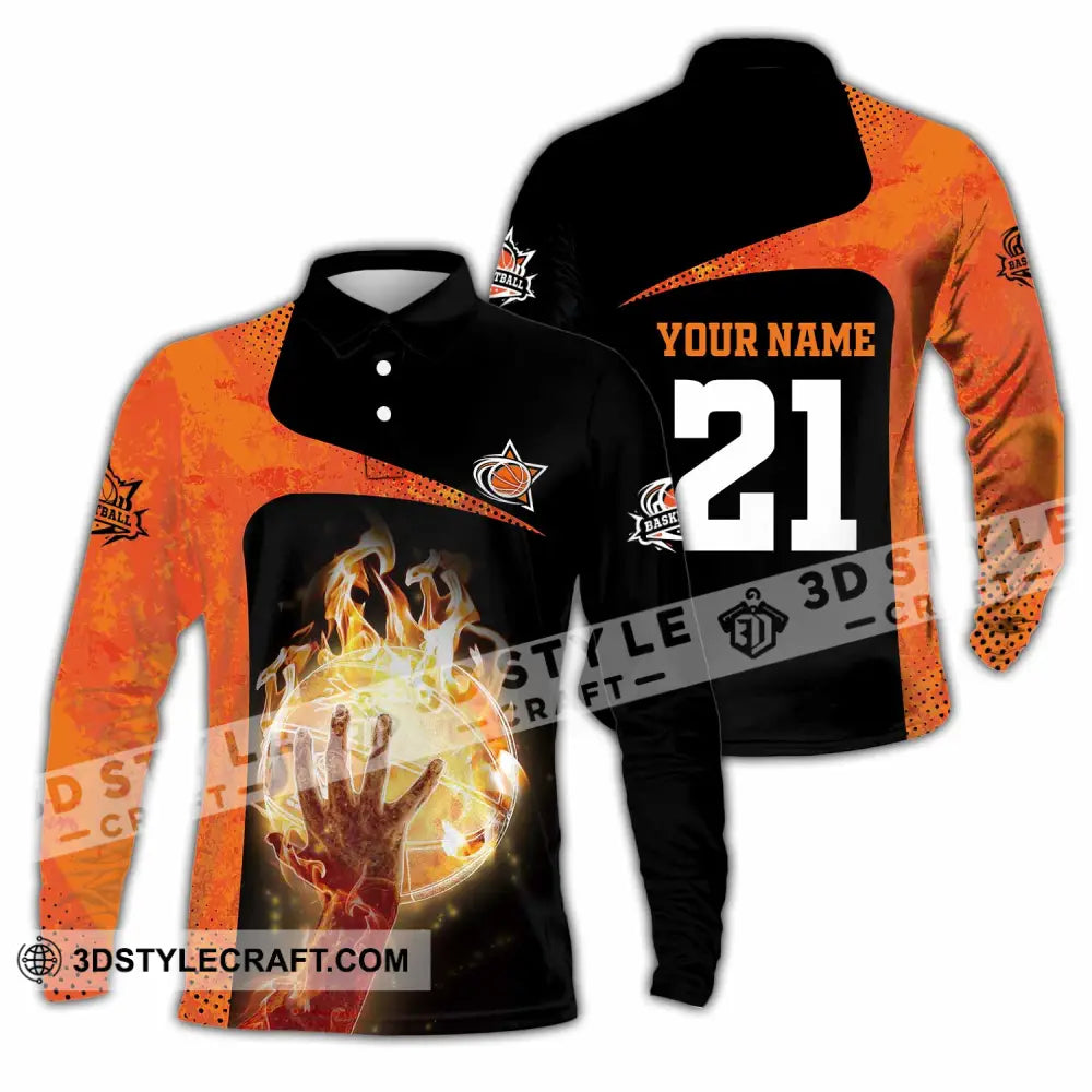 Unisex Shirt - Custom Text Shirt Basketball Long Sleeve Polo / S T-shirt