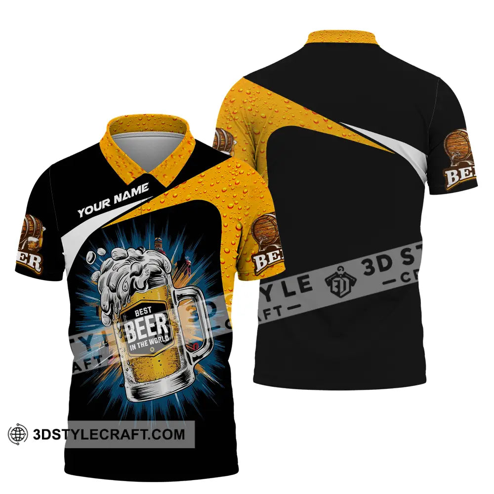 Unisex Shirt - Custom Text Shirt Best Beer In The World Polo Shirt / S T-shirt