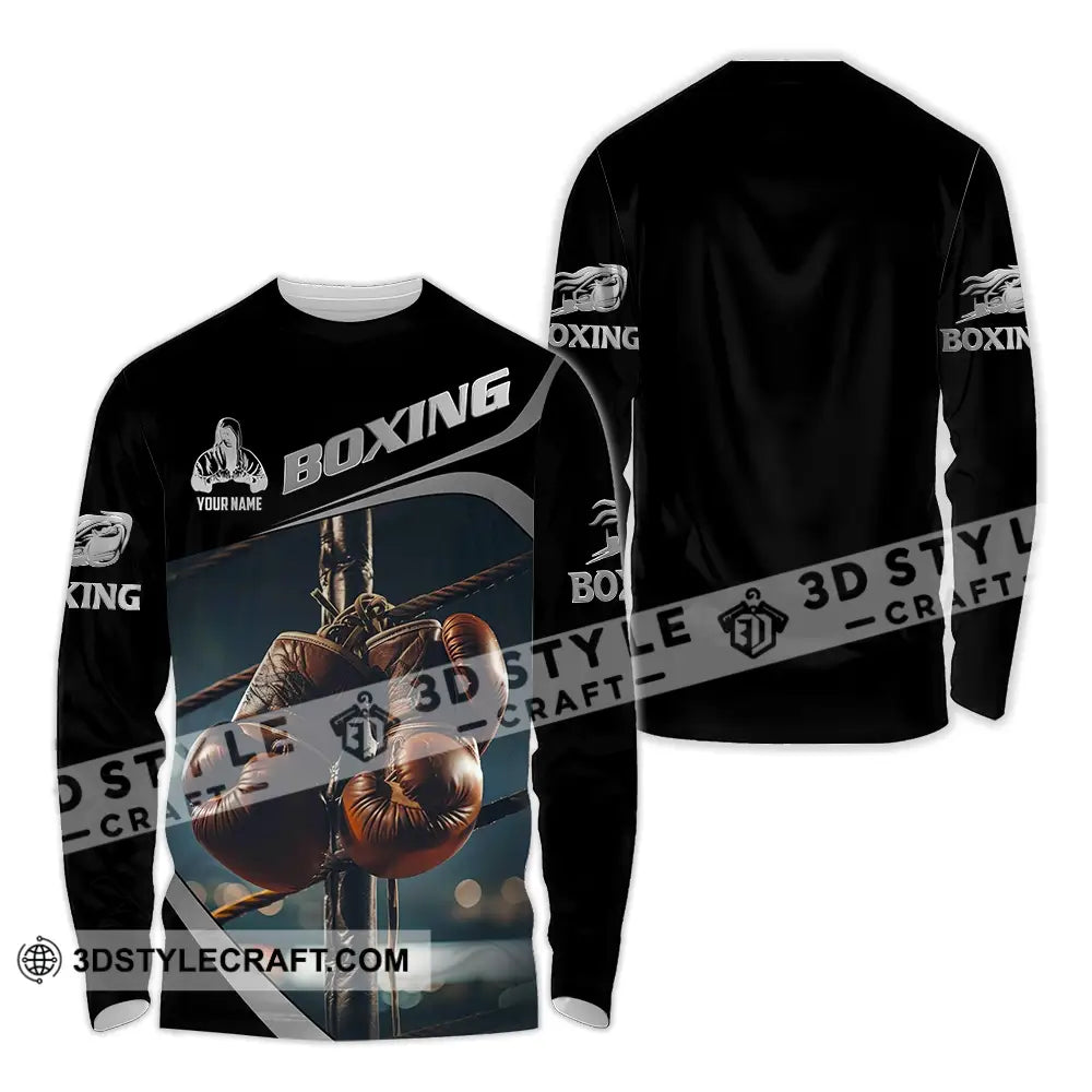 Unisex Shirt - Custom Text Boxing Long Sleeve / S T-Shirt