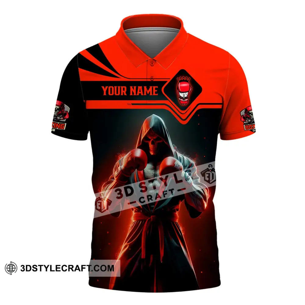 Unisex Shirt - Custom Text Boxing Man Polo / S T-Shirt