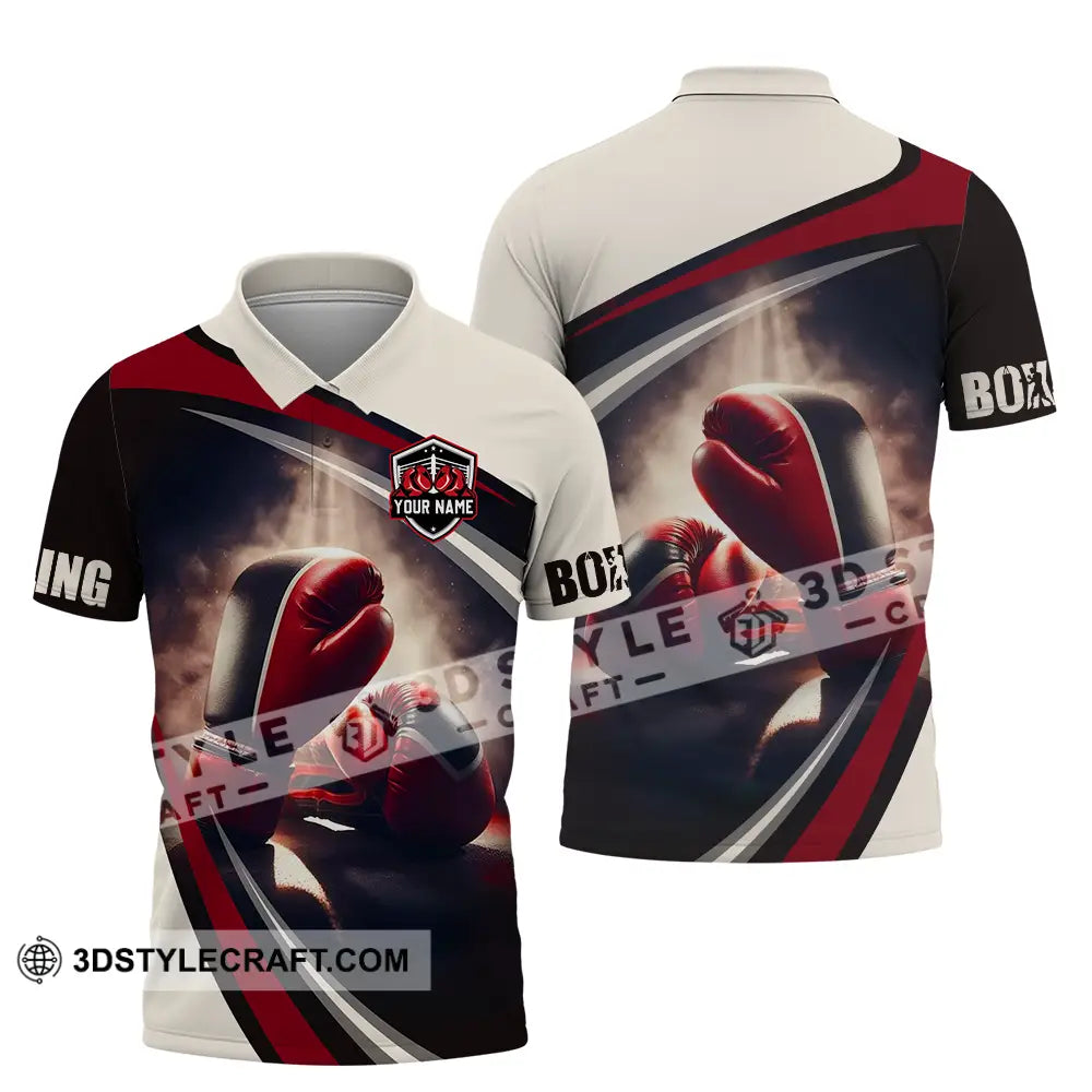 Unisex Shirt - Custom Text Boxing Polo / S T-Shirt