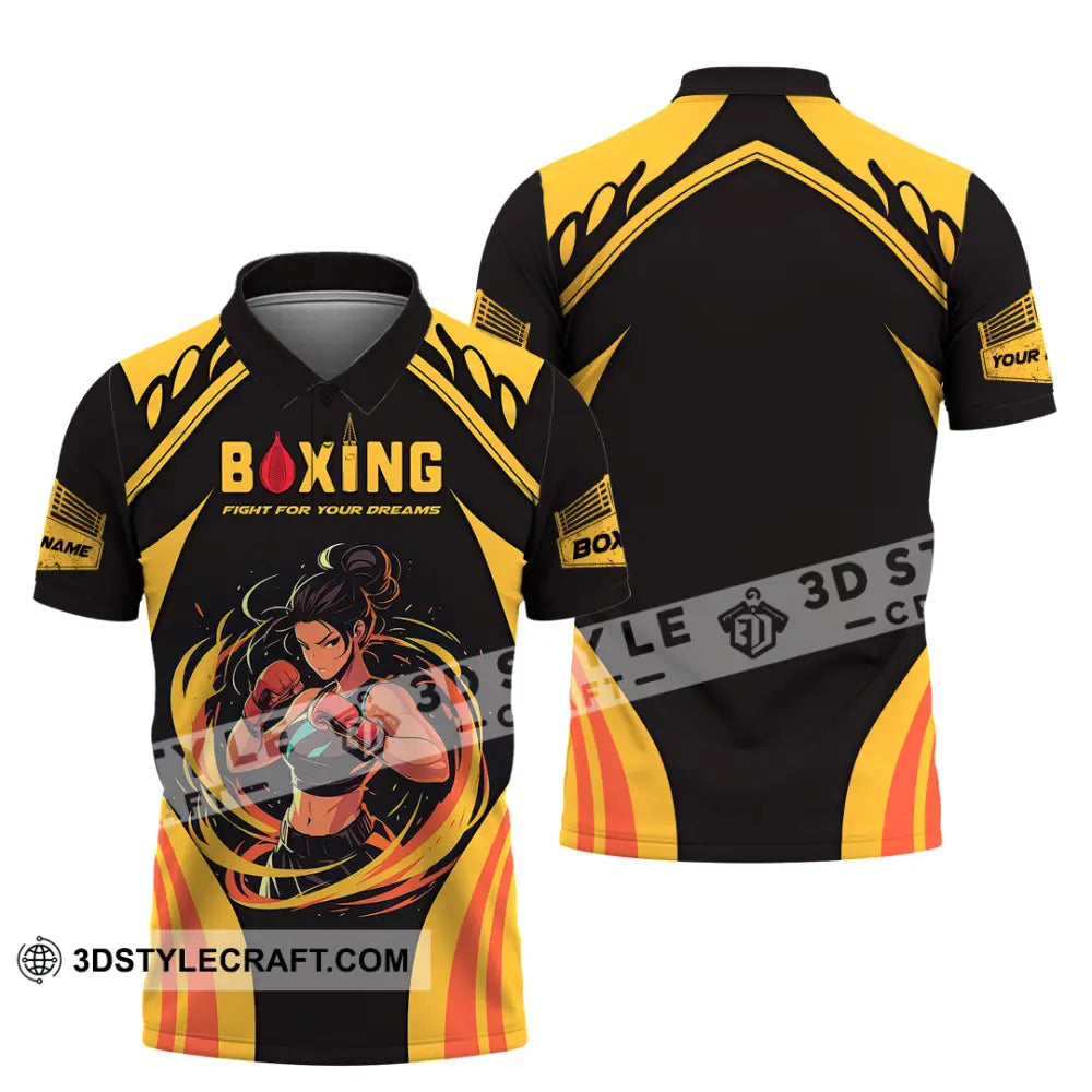Unisex Shirt - Custom Text Boxing Polo / S T-Shirt