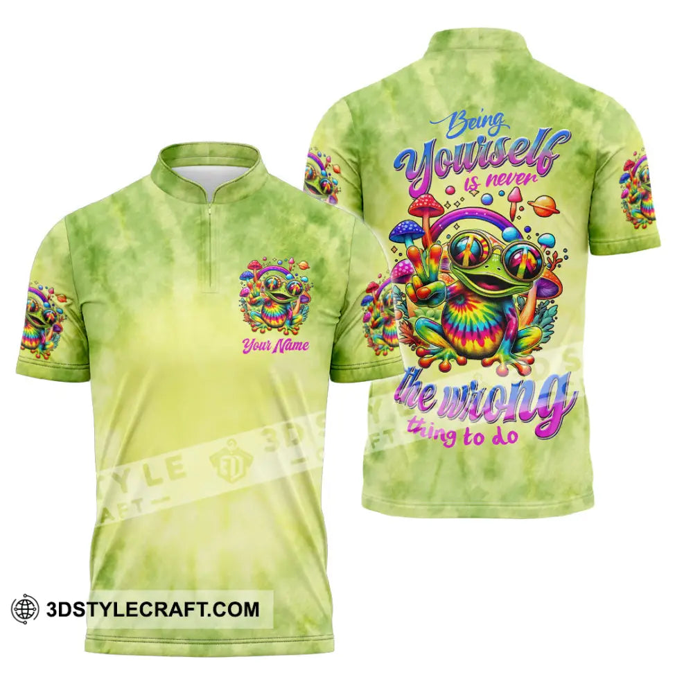 Unisex Shirt - Custom Text Shirt Bring Yourself Is Never The Wrong Thing To Do Hippie Shirt Zipper Polo Shirt / S