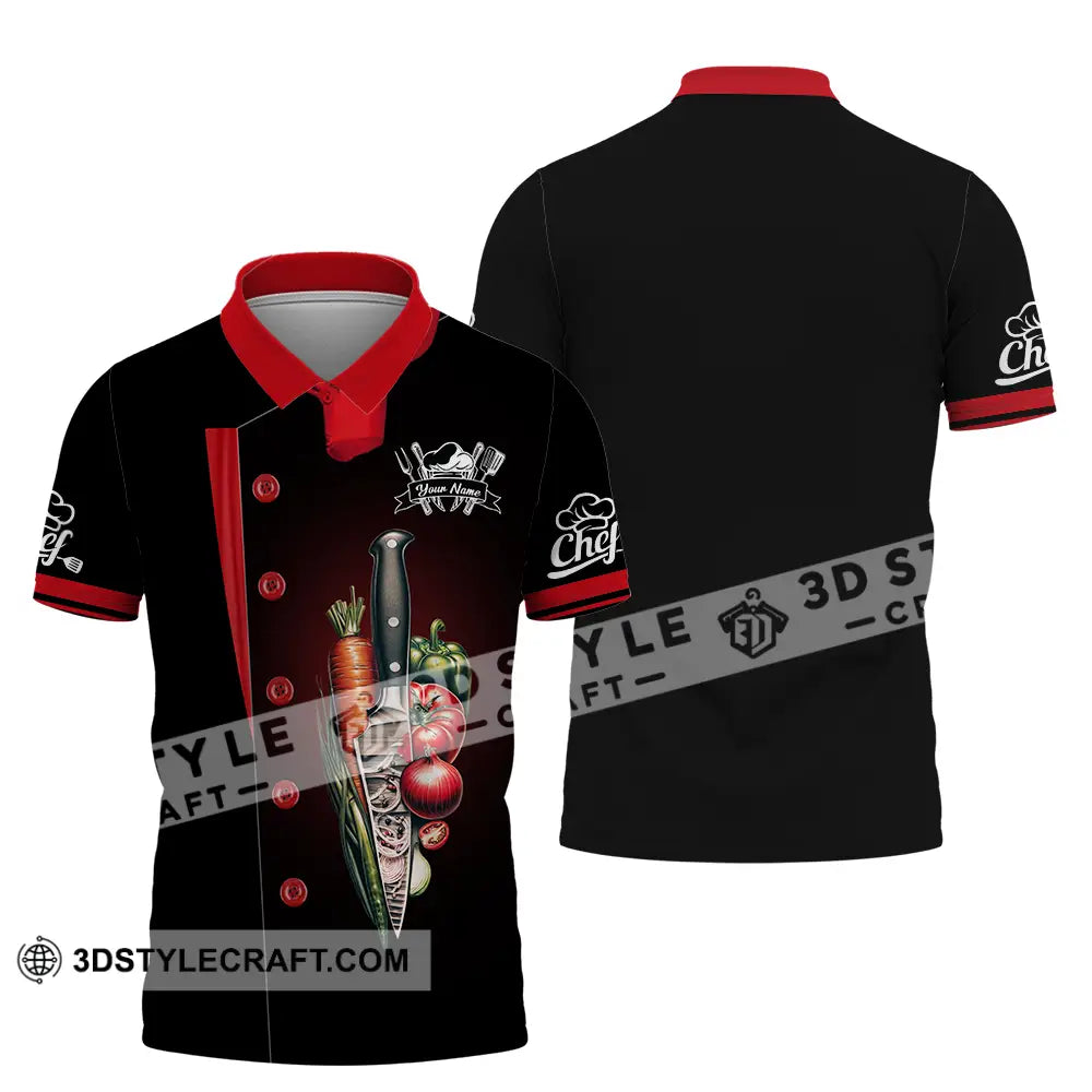 Unisex Shirt - Custom Text Chef Polo / S T-Shirt