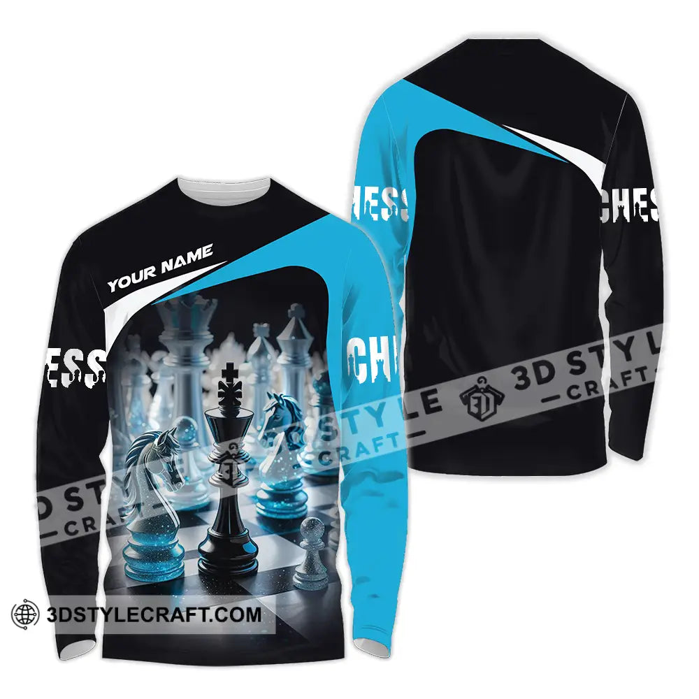 Unisex Shirt - Custom Text Chess Long Sleeve / S T-Shirt