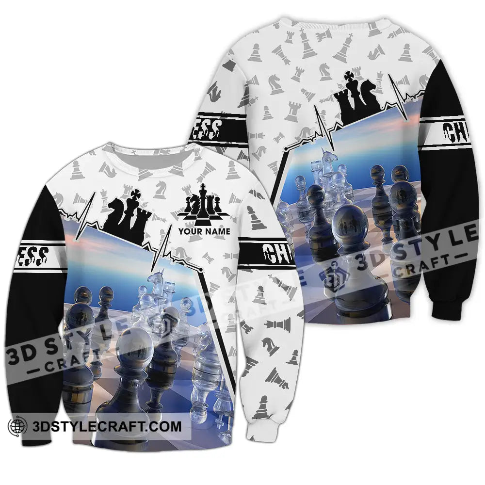 Unisex Shirt - Custom Text Chess Long Sleeve / S T-Shirt