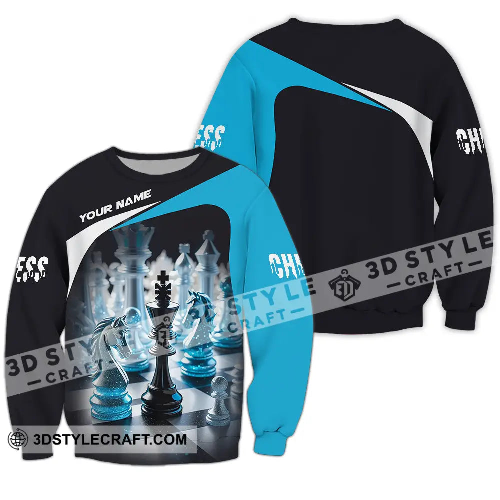 Unisex Shirt - Custom Text Chess Long Sleeve / S T-Shirt