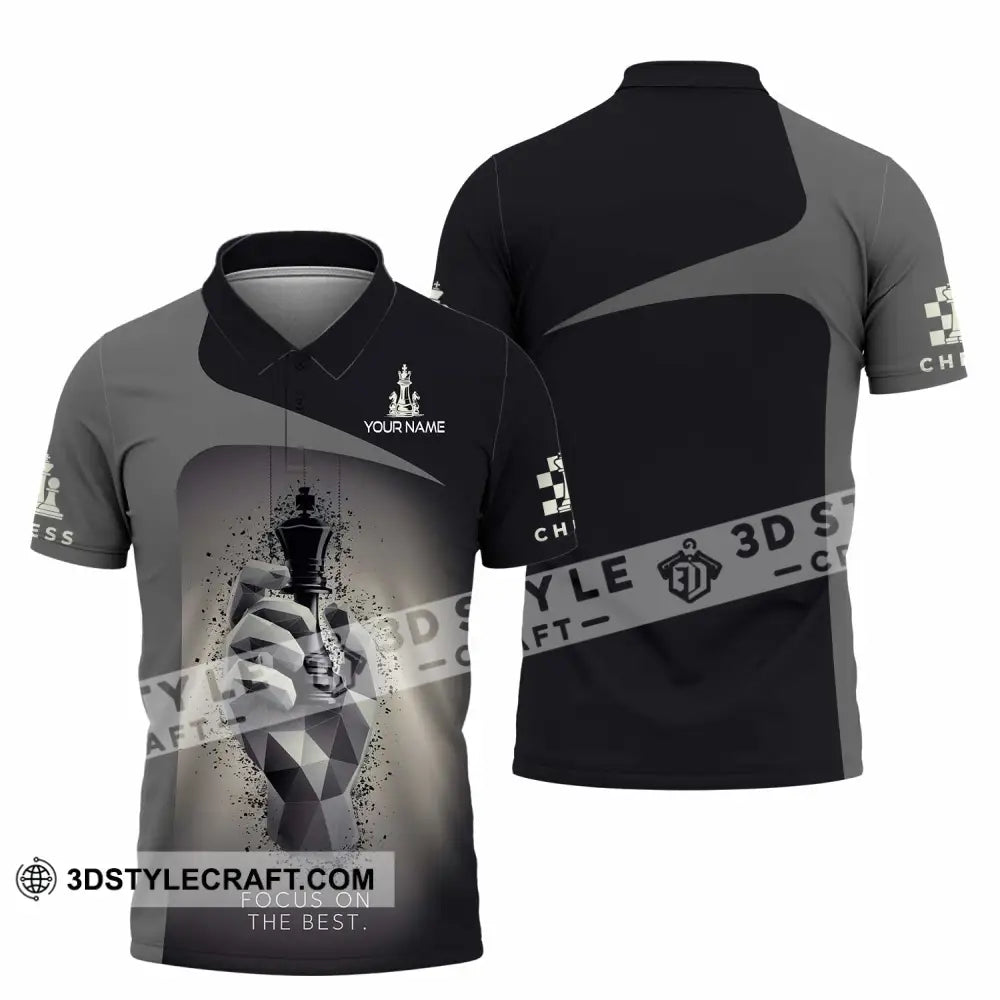 Unisex Shirt - Custom Text Chess Player Shirt Focus On The Best Polo Shirt / S T-shirt