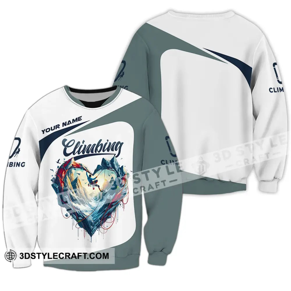 Unisex Shirt - Custom Text Climbing Heart Long Sleeve / S T-Shirt