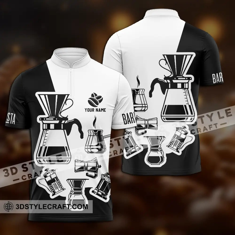 Unisex Shirt - Custom Text Shirt Coffee Shirt Zipper Polo Shirt / S T-shirt