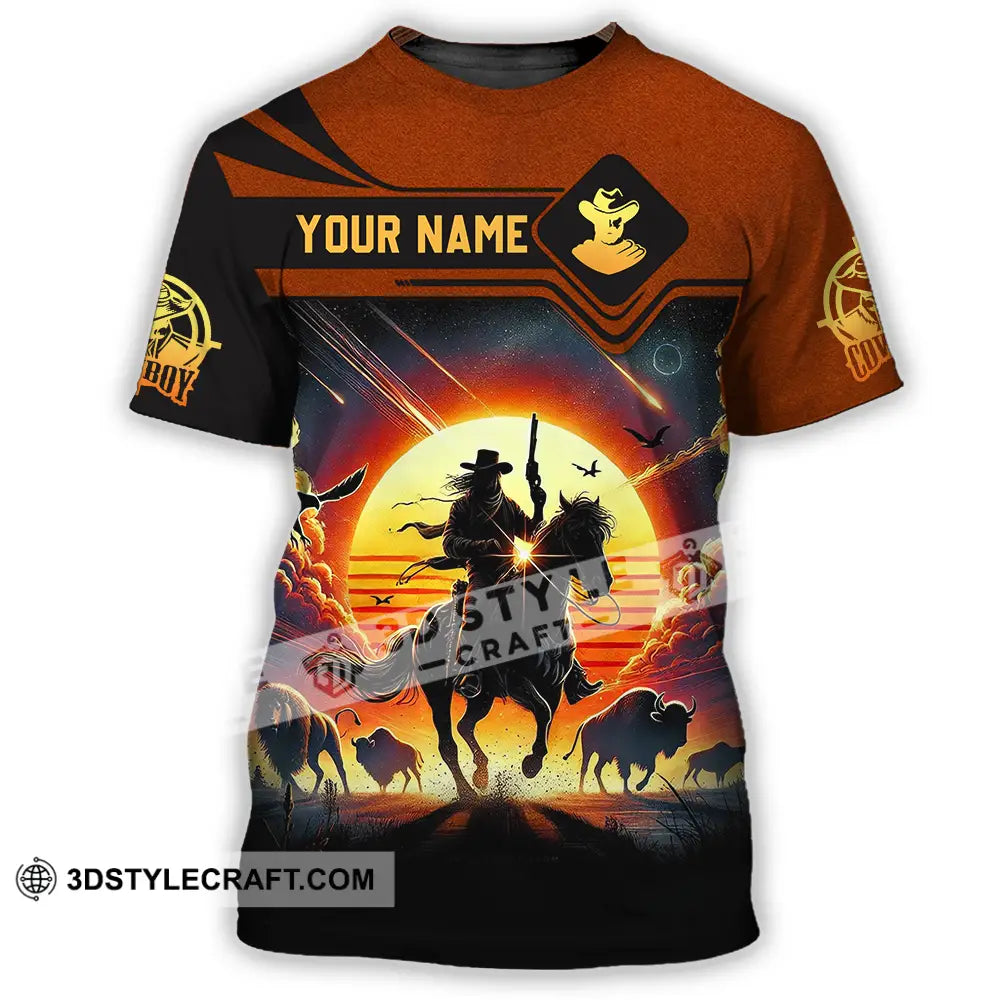 Unisex Shirt - Custom Text Cowboy Shirt T-Shirt / S T-shirt