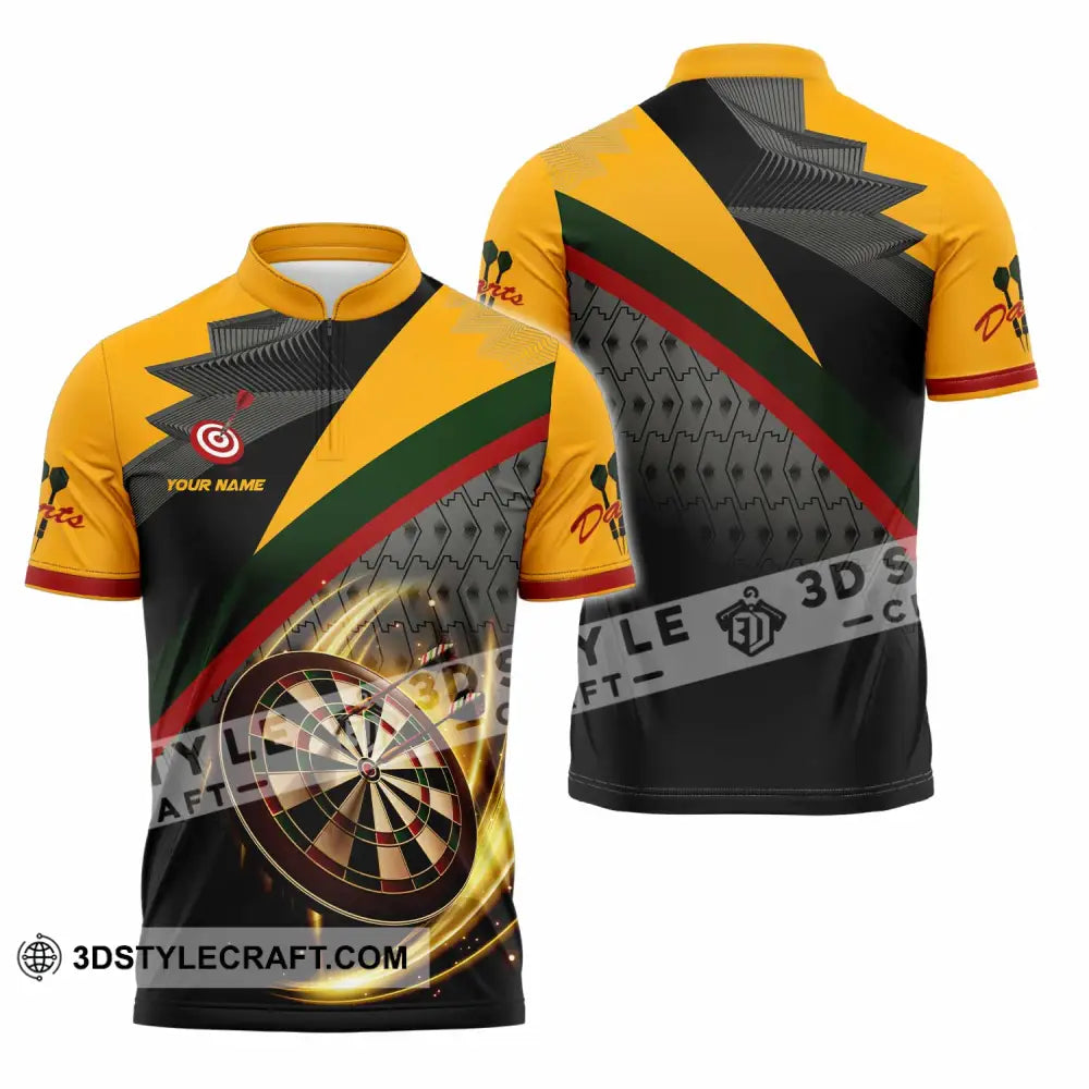 Unisex Shirt - Custom Text Shirt Dart Zipper Polo Shirt / S T-shirt