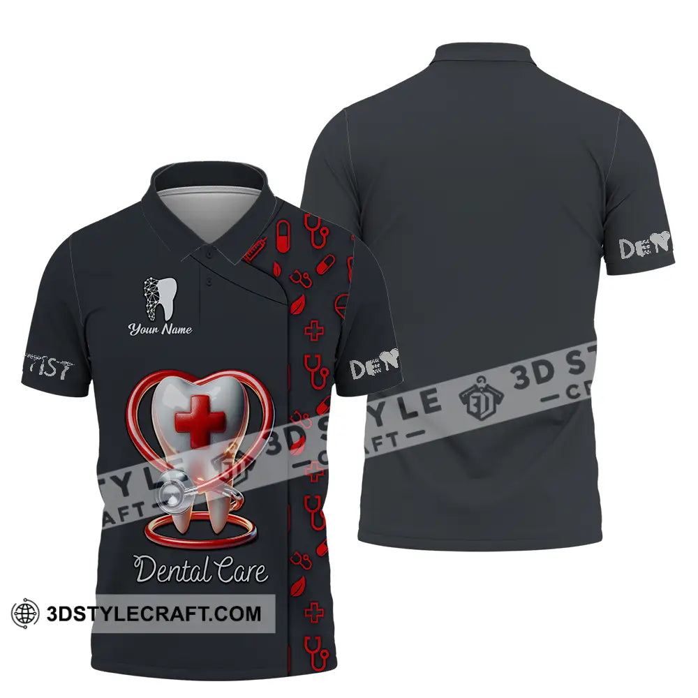 Unisex Shirt - Custom Text Shirt Dental Care Polo Shirt / S T-shirt