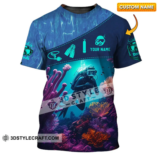 Unisex Shirt - Custom Text Shirt Diving T-shirt