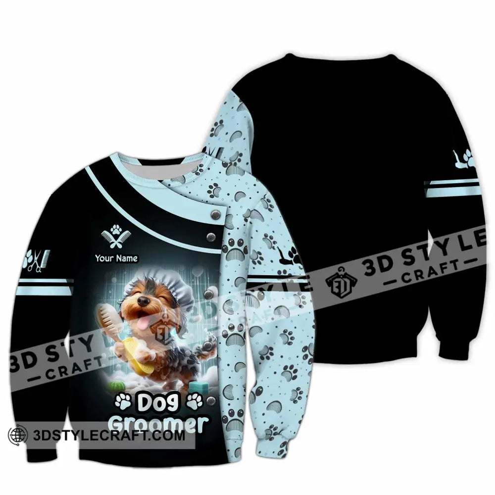 Unisex Shirt - Custom Text Shirt Dog Groomer Shirt Long Sleeve / S T-shirt