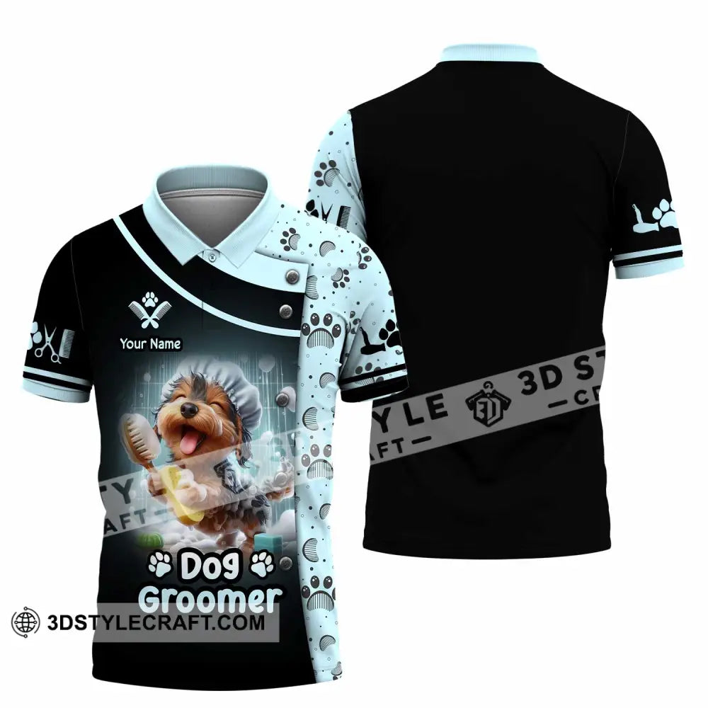 Unisex Shirt - Custom Text Shirt Dog Groomer Shirt Polo Shirt / S T-shirt