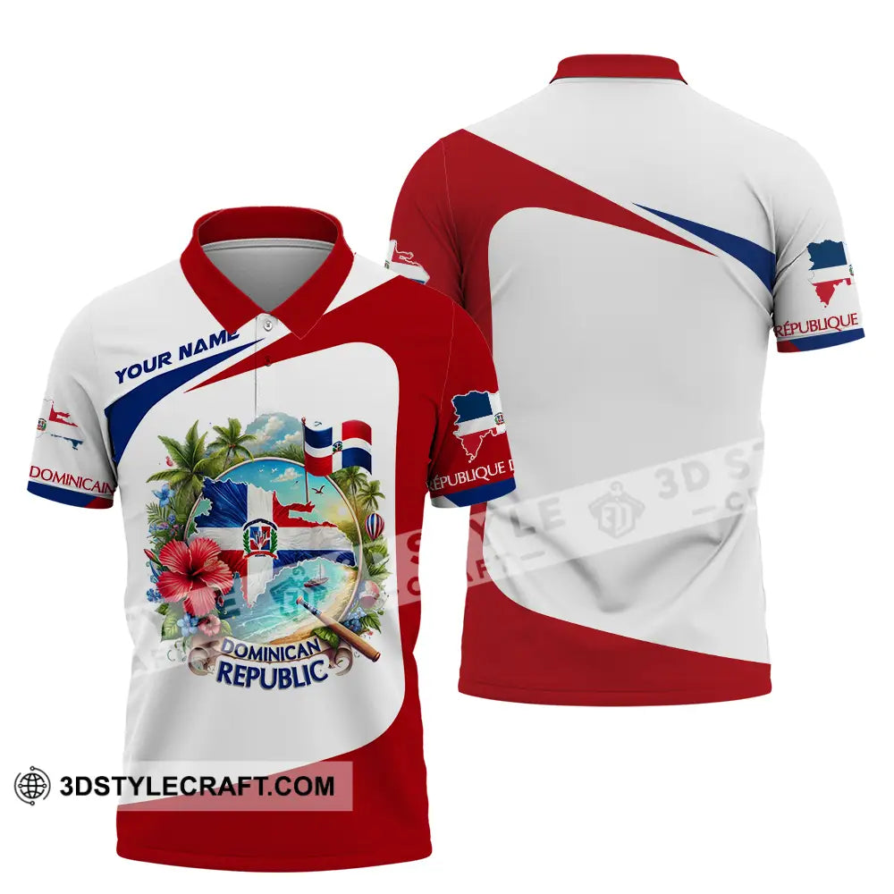 Unisex Shirt - Custom Text Dominican Republic Polo / S T-Shirt