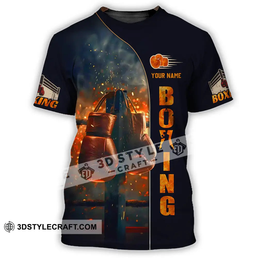 Unisex Shirt - Custom Text Fire Boxing T-Shirt / S T-Shirt