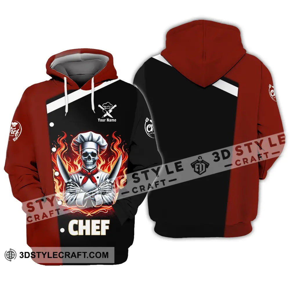 Unisex Shirt - Custom Text Fire Chef Hoodie / S T-Shirt