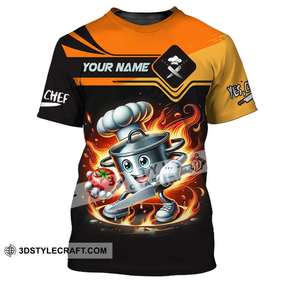 Unisex Shirt - Custom Text Fire Chef T-Shirt / S T-Shirt