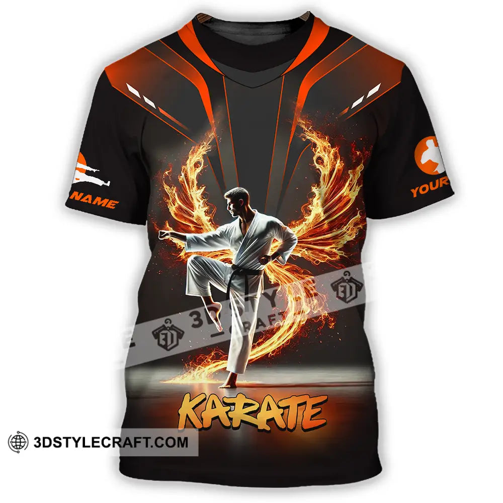 Unisex Shirt - Custom Text Fire Karate T-Shirt / S T-Shirt
