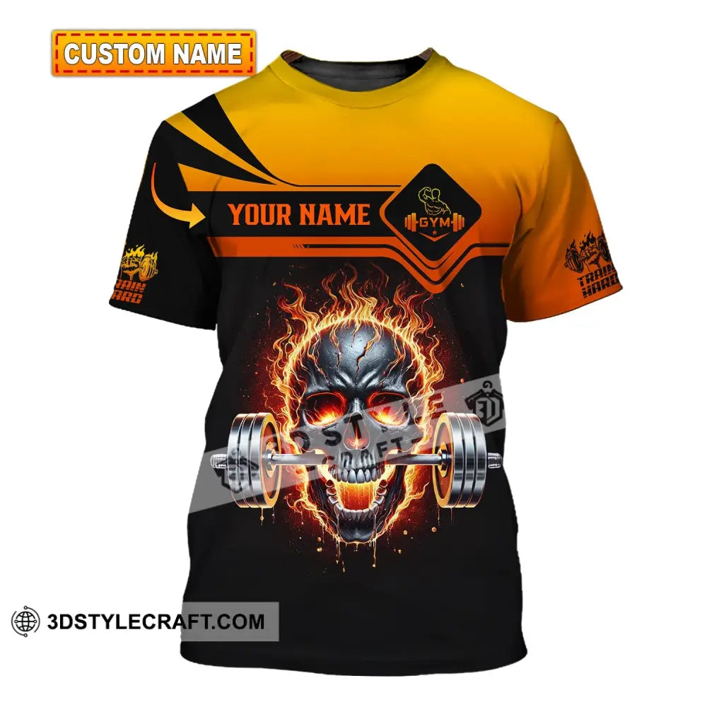 Unisex Shirt - Custom Text Fire Skullcap T-Shirt