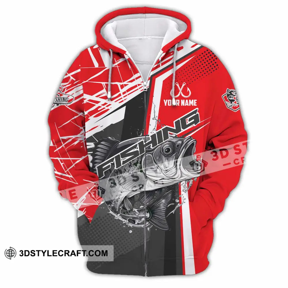 Unisex Shirt - Custom Text Shirt Fishing Shirt Zipper Hoodie / S T-shirt