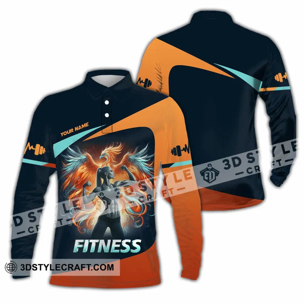 Unisex Shirt - Custom Text Shirt Fitness Shirt Long Sleeve Polo / S T-shirt