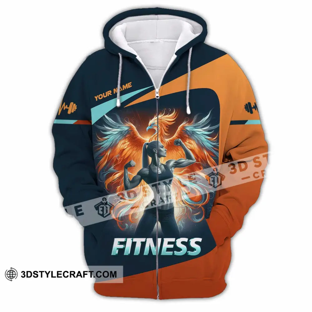 Unisex Shirt - Custom Text Shirt Fitness Shirt Zipper Hoodie / S T-shirt