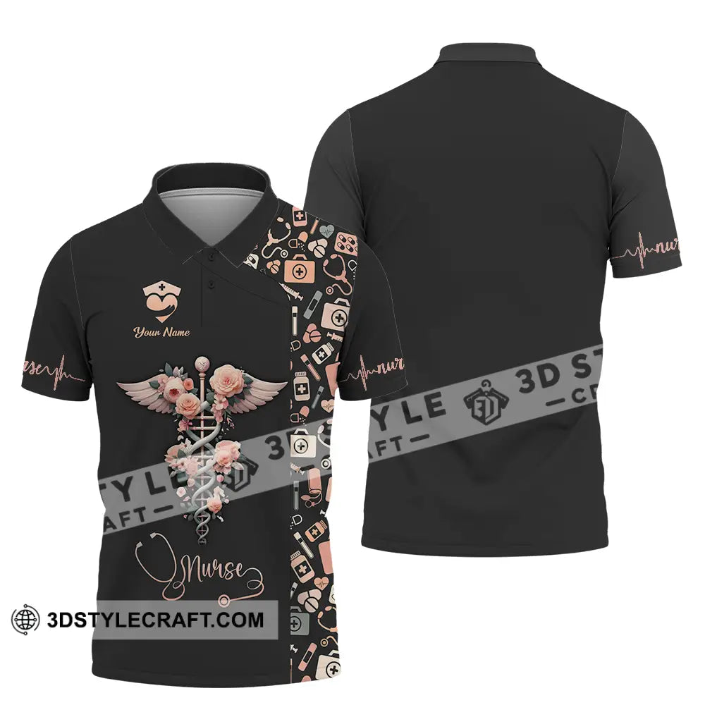 Unisex Shirt - Custom Text Shirt For Nurse Nurselife Nursing Polo Shirt / S T-shirt