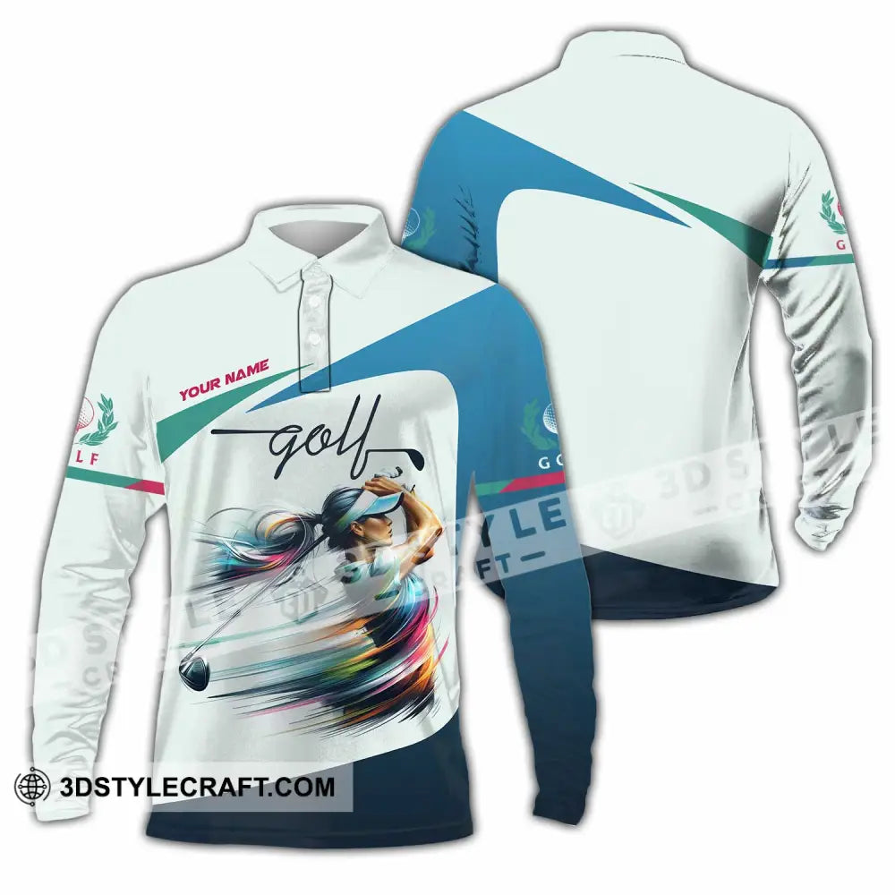 Unisex Shirt - Custom Text Shirt Golf Shirt Long Sleeve Polo / S T-shirt