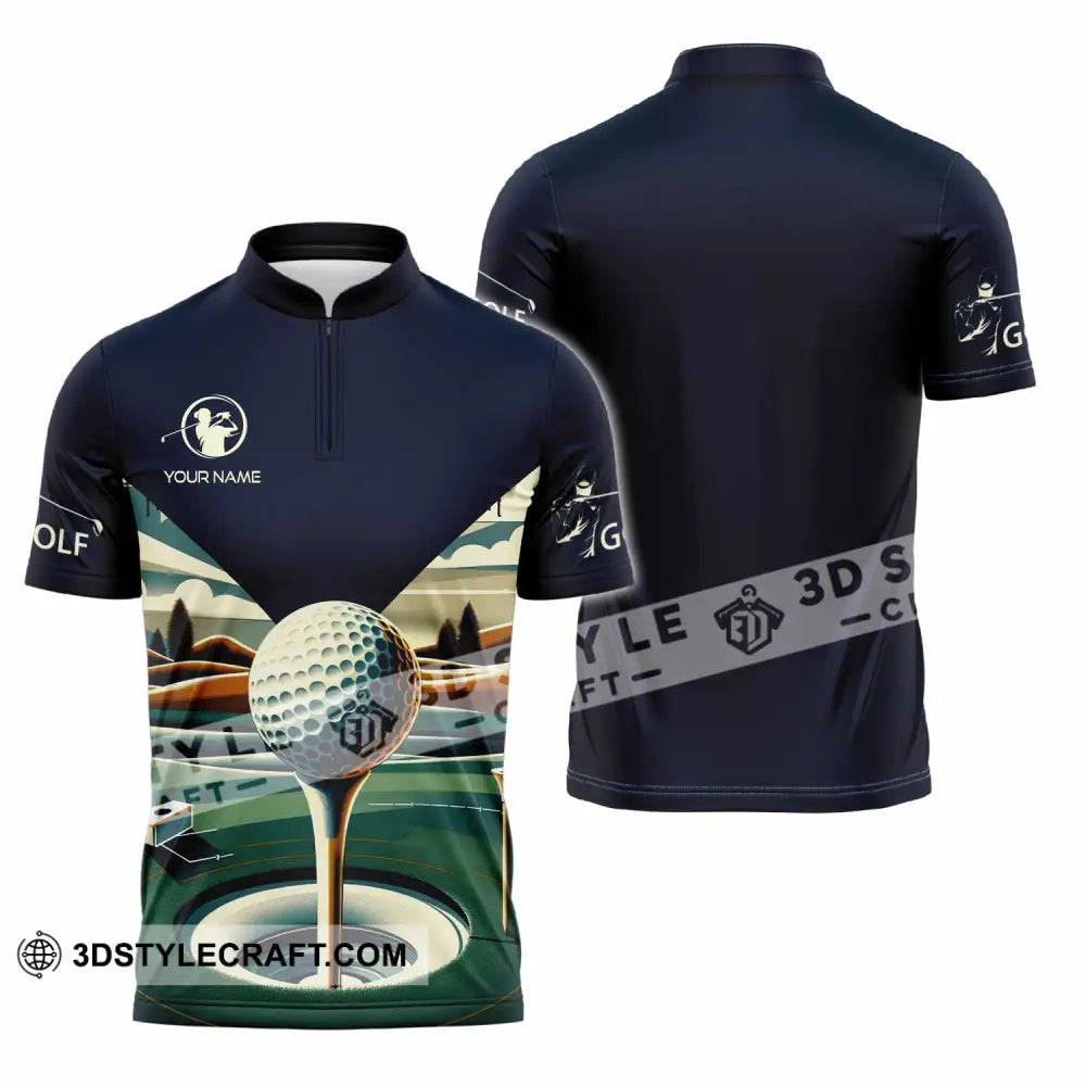 Unisex Shirt - Custom Text Shirt Golf Shirt Zipper Polo Shirt / S T-shirt