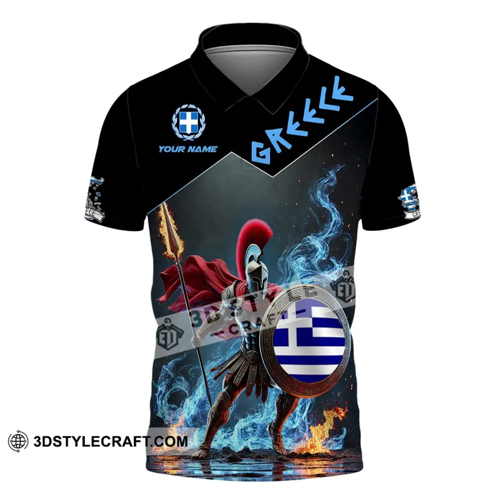 Unisex Shirt - Custom Text Greece Polo / S T-Shirt